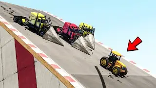 A hilarious WALL-on-WALL race with a no-brakes ramp in GTA 5 ONLINE (Car racing in GTA 5 Online)