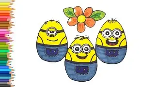 Рисунок на Пасху/Как нарисовать миньона в форме яйца/Drawing for Easter/How to draw a minion