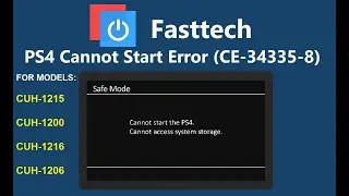PS4 CUH-1215/CUH-1200 Cannot Start Error Repair, Restore Loop Fix, Stuck on PS Logo, CE-34335-8 Fix