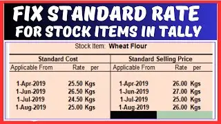 Allow Standard Rate for Stock Items in Tally ERP in Hindi | Standard Rate In Tally Erp 9