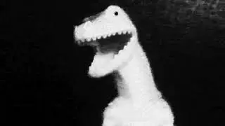 A Big Dinosaur Attacks an Aeroplane