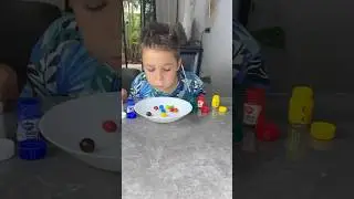 Danila made M&M from peanuts, Nutella and paints 😇 #social #funny #tiktok #family