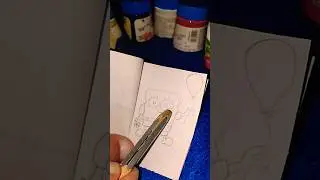 how to make mini paper painting/ day 5 mini painting #challenge #cute #shorts