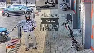 Nieudany trik na hulajnodze elektrycznej