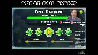WORST FAIL? | Vortrox got 96 ON TIME EXTREME!? #geometrydash #gd #subscribe #roadto5k #fail