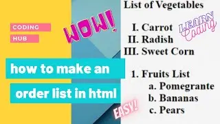 how to create an order list || html || web development || coding