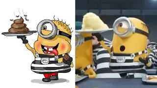Despicable Me 3 Drawing Meme | Minions in Jail Scene | Dance Monkey Drawing Meme