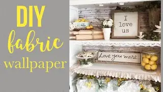 DIY FABRIC WALLPAPER | DECORATE WITH ME | SUMMER DECOR