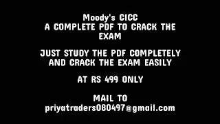MOODY's CICC GET THE PDF CRACK THE EXAM
