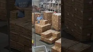 Making a box of potatoes.