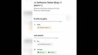 Jr Software Tester #fresher #experienced #softwaretester#getemployed #youtubeshorts #softwaretesting
