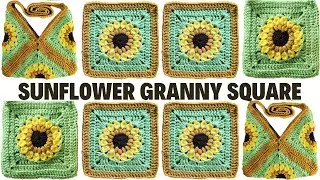 Crochet a Sunflower Granny Square Purse For Beginners (Part 1)