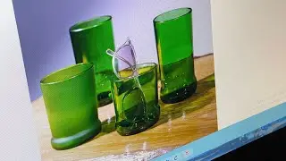 Стаканы из стеклянных бутылок ￼и подсвечники