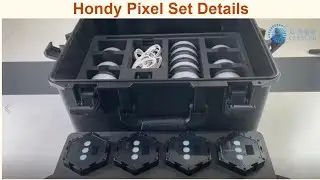 Hondy Pixel set details include led pixel dot with battery diffuser charger connector and repeater