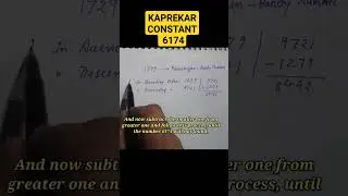 The KAPREKAR CONSTANT💎 you must know😌✅|| #shorts #kaprekarconstant #maths #mathematician #drkaprekar