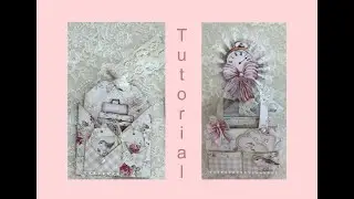 Tutorial OSW Pocket with 4 tags in little tote bag #shabbyartboutique #satmornmakes