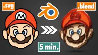 Convert SVG to 3D Model Tutorial - Quick and Easy - Blender 3D TUTORIAL