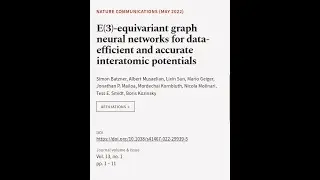 E(3)-equivariant graph neural networks for data-efficient and accurate interatomic po... | RTCL.TV