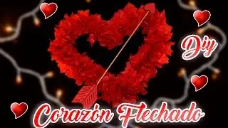 Corazón Flechado de papel china, decoración Especial San Valentín