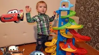 Трек машинки гонки игрушки для мальчиков автогонки скоростная трасса Fisher Price Skyway Wheelies
