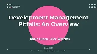 Development Management Pitfalls: An Overview | Cornerstone Barristers