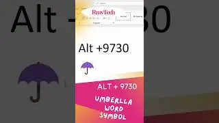 umberlla symbol word shortcut