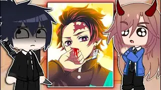 Chainsaw Man React to Tanjiro Kamado // Gacha Club