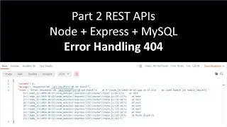Part 2 | Error Handling in express | 404 | RESTful API using 