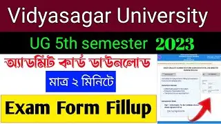 Vidyasagar University//ug 1st 3rd 5th semester CBCS//online examination from fillup 2023//step wise