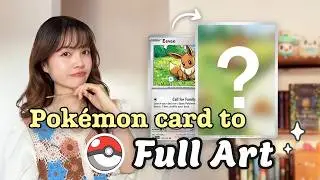 Rip & Paint 🎨 - Turning a base Pokemon card to full art! | painting, extending card art