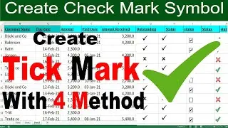 How to Create Check Mark or Tick Mark Symbol in Excel by learning Center