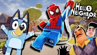 BLUEY vs LEGO SPIDER-MAN #helloneighbormod #helloneighbor