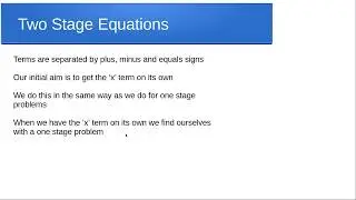 Two Stage Equations