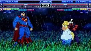 Superman & Spiderman vs Homer J. Simpson & Shin Gouki Mugen Battle!!!