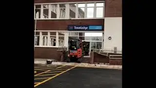 Bob the builder going wild at Travel Lodge in Liverpool