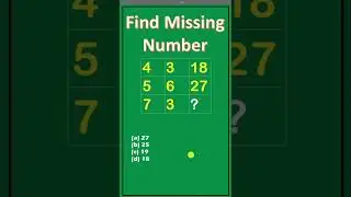 Find Missing Number | Reasoning Trick | For SSC JE, RRB Exam #shorts