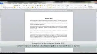 Enregistrer un document WORD 2010 sous format PDF