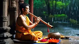 Rain Sounds With Netive American flute For sleeping