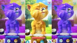 My Talking Ginger Eating || Talking Ginger 2 🍎🍒🥐🥕😃😃😃
