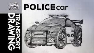 How to draw a police car.Supercar