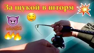 За щукой в шторм. Ловля щуки на озере на микроджиг.
