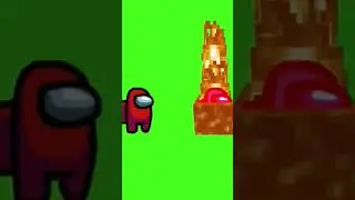 Among us Minecraft burn up animation green screen 