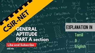 CSIR-NET Mathematics tamil || General aptitude ||