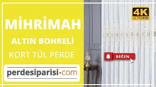 Mihrimah Altın Bohreli Kort Tül Perde (4K) PerdeSiparisi.com 0531 245 1714