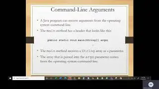 Java I   Chapter 7   Class 3   Part 1   Command Line Arguments