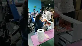 Book paper banding machine at customer factory busy production