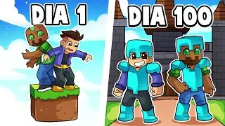 SOBREVIVIMOS 100 DÍAS en UN SOLO BLOQUE en MINECRAFT😱💥