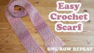 EASY Crochet Scarf - Comfy Cluster Scarf (ONE row repeat)