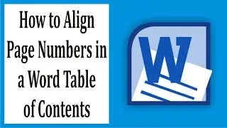Align Page Numbers on Table of Contents Page #58
