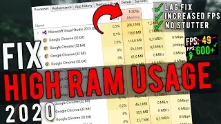🔧How To Fix 100% Memory/RAM Usage While Gaming ✅ | High Ram Usage Fix 2020 | FPS Boost